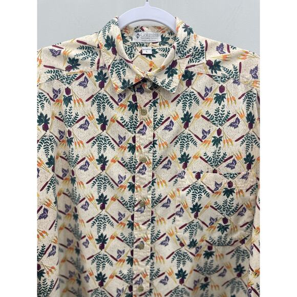Vintage Columbia Gardening‎ Homestead Acorn Wheat Yellow Green Button Down Shirt - Picture 3 of 6